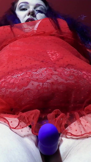 Long Red Nail Strap on Tease