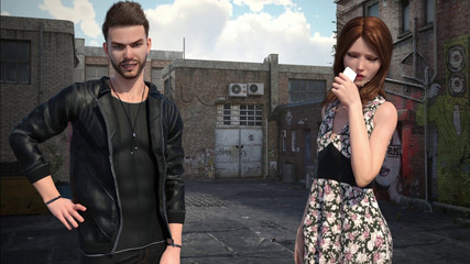 Candy Cleaning His Blue Balls in Open