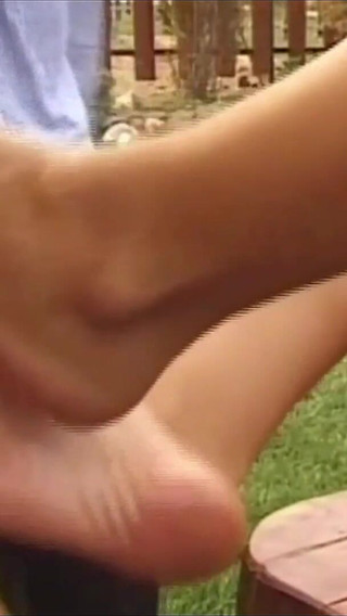 Fucked on the Garden Table by Two Hard Cocks While the Director Watches