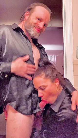 Satin suck and fuck session with gorgeous Milf