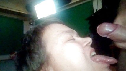 Big cumshot into Jen's hot mouth