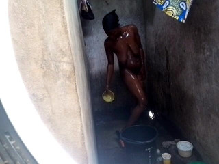 My Ebony Stepsister in The Shower
