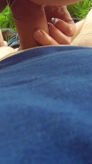 Outdoor Fuck with a Big Ass MILF in Leather Booty Shorts