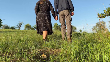 Golden Hot Stream From My Mother-in-law's Pussy in Nature