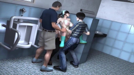 Bigboobs Cleaning Staff and Lucky Student - Hentai 3D 42