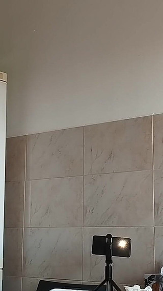 Hairy Brunette Pussy, Big Tits, Sensual Hairy Woman in Kitchen.