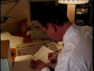 Horny boss loves to fuck young redhaired girl.