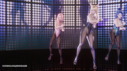 [mmd] Laysha - Party Tonight Ahri Seraphine Kaisa Sexy Striptease League of Legends Hentai