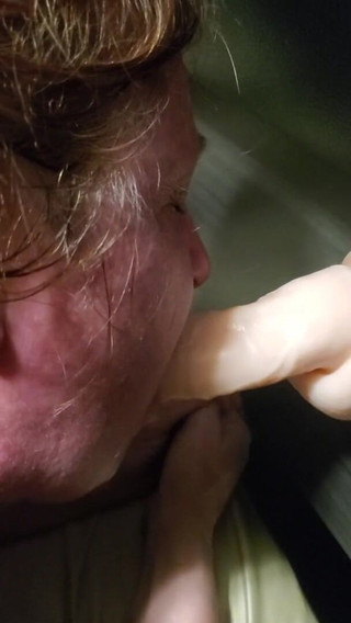 Wife Sucking Dildo While Getting Fucked