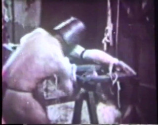 Vintage wilg bondage party with masked guys