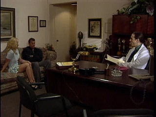 Busty Blonde Beauty Mikki Taylor and Her Muscular Lover Discuss Their Troubles with Shrinker