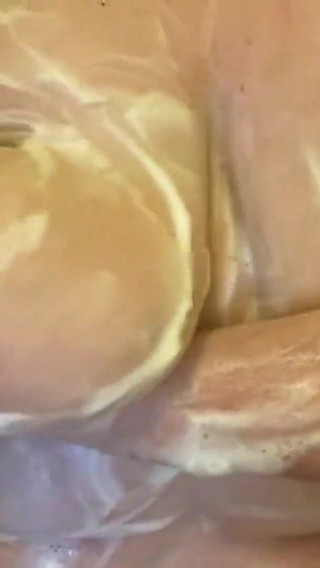 Bbwbootyful In shower soaping my huge boobs