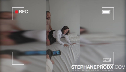 Backstage Ellie French Amateur In Pink Underwear With Stephane Prodx