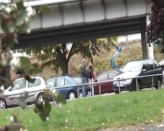 Super busty lady from Germany gets her round ass covered with cum outdoors 2