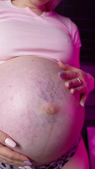 3 Bras, Oil and Slaps on Huge Pregnant Belly