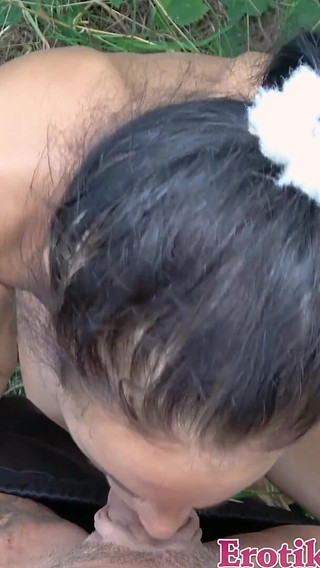 German Pretty Brunette Amateur Teen Fucks in the Woods