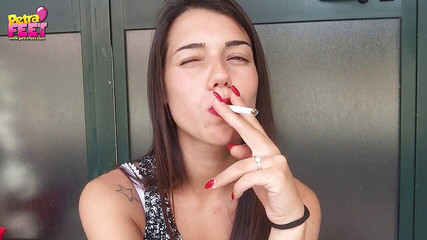 Sweet teen first time smoking on cam