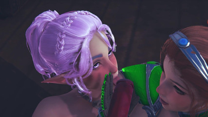 Two Elves Suck a Big Devil's Cock