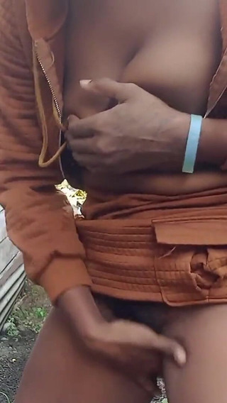 Outdoors Shaking My Booty Fingering My Hairy Wet Pussy