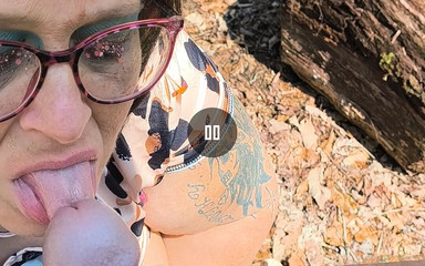 Whore Thought She Was Alone in the Woods She Sucks This Strangers Big Fat Bone Oops What's That on Her Ass?