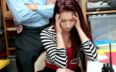 Shoplyfter - Redhead Babe Naiomi Mae Detained for Stealing Gets What She Deserves in the Backroom