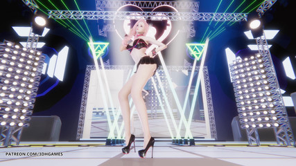 [mmd] Rainbow Blaxx - Whoo Seraphine Sexy Striptease Dance League of Legends Uncensored Hentai 4K 60fps