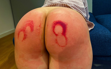 Bunny Spanked Otk, Tawse and Wooden Paddle