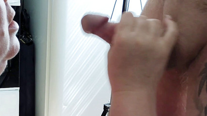 Cum on my stepmom's body and in her mouth after jerking off my penis