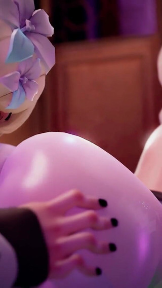 Lumine Fondling Barbara's Ass! Inversed Facesitting Genshin Impact Ass Kissing Spreading Cheeks 120