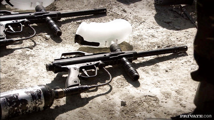 Private Blonde Chic Gets a DP From Two Out of Uniform Soldiers