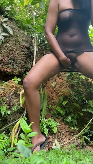 Home Made Butt Plug Dildo Fucking Outside the House Stilankan Stepmom