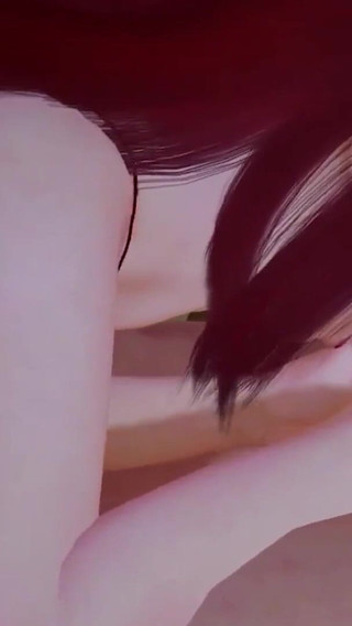 A redhead succubus gives a mean blowjob