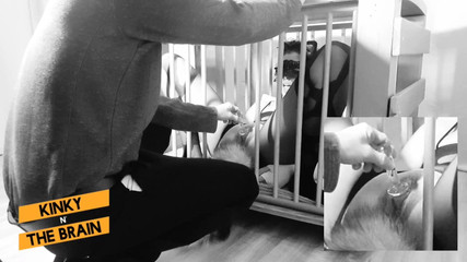 Good Pet Playing in Her Cage for Daddy