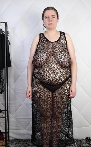 Fishnet dress.
