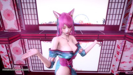 [MMD] IU - LILAC Spirit Blossom Ahri Sexy Striptease League Of Legends Uncensored Hentai