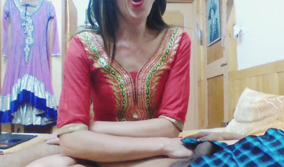 Step Mom in Bed with Step Son and His Dick in Hands