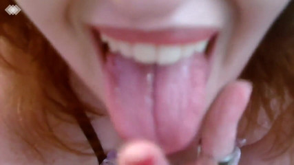 Redhead Smoking in Black Babydoll Nightie