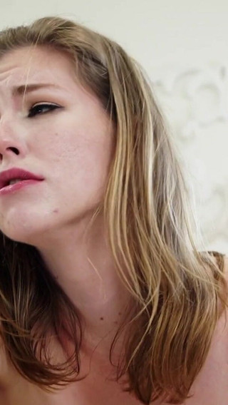 Sexy brunette teen gets her both holes fingered and drilled