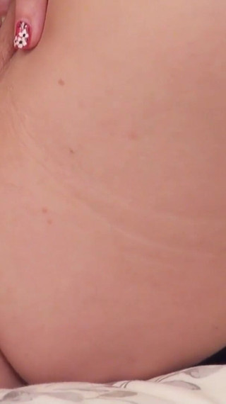 Home from work with a vibrator on the bed