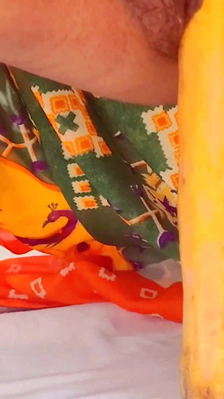 Unsatisfied Indian Wife Satisfied by Big Cucumber.