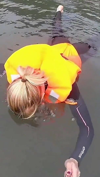 Strapped Tight & Floating Free - Sexy Wetsuit Life Jacket Test