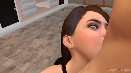 3D Porn Anime Hentai Blowjob Deepthroat Facefuck Eva and Handjob