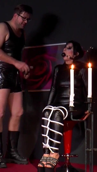 Latex Goth Girl Fucks Her Sex Slave and He Cums on Face