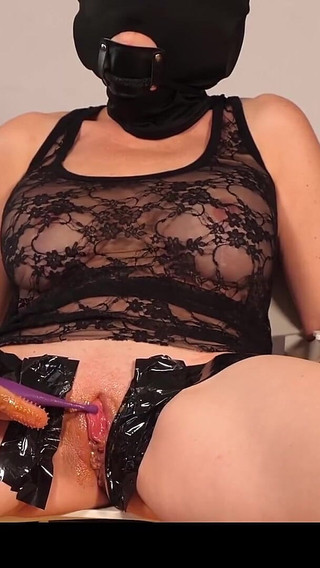 Tied to a Chair and Obliged to 4 Times Orgasm with Cunt Spanking and Ginger Paste on Her Pussy