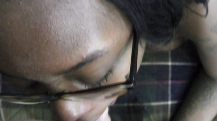 19yo Olivia Rain white dick blowjob & cumswallow POV