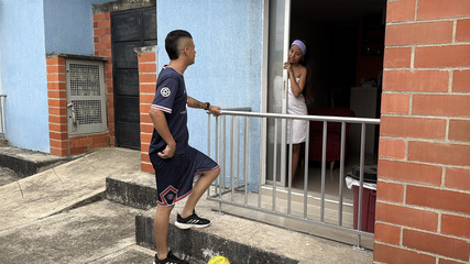 My Shy Neighbor Plays Soccer and I Invite Him to Come to My House to Give Him a Big Welcome