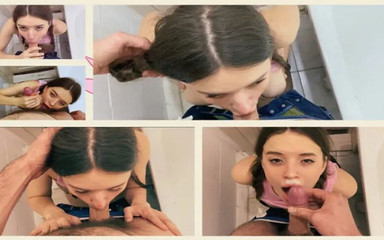 Brunette Siren Alice Deepthroats My Cock & Gets Covered