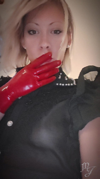 My New Red Gloves Latex - Mistress Julia