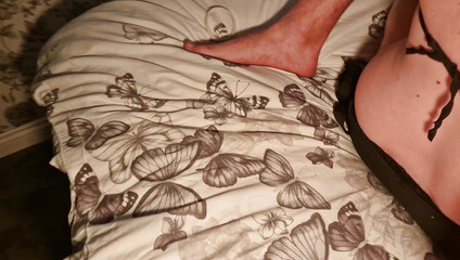 Bisexual MMF Threesome Dominating Wife Fucks Friend with Strapon Whilst Husband Sucks His Cock