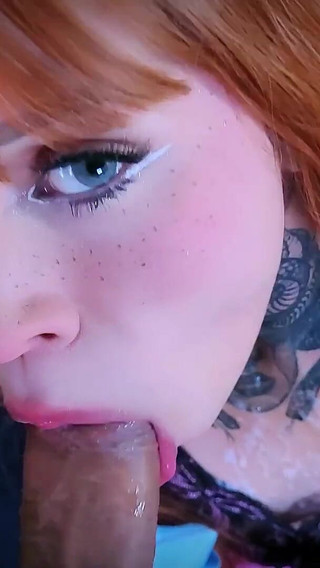 Lots of Cumshots - Cock-thirsty Redhead Takes a Lot of Milk From Her Stepbrother